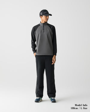 CRONOS BLACK HALF ZIP L/S MOCK NECK【GRAY】