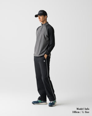 CRONOS BLACK HALF ZIP L/S MOCK NECK【GRAY】