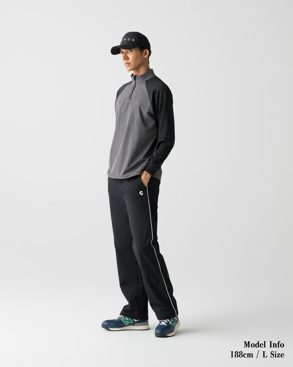 CRONOS BLACK HALF ZIP L/S MOCK NECK【GRAY】