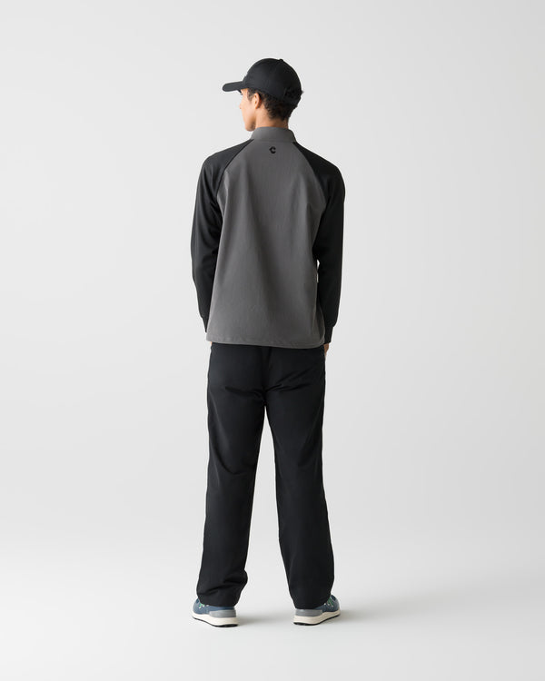 CRONOS BLACK HALF ZIP L/S MOCK NECK【GRAY】