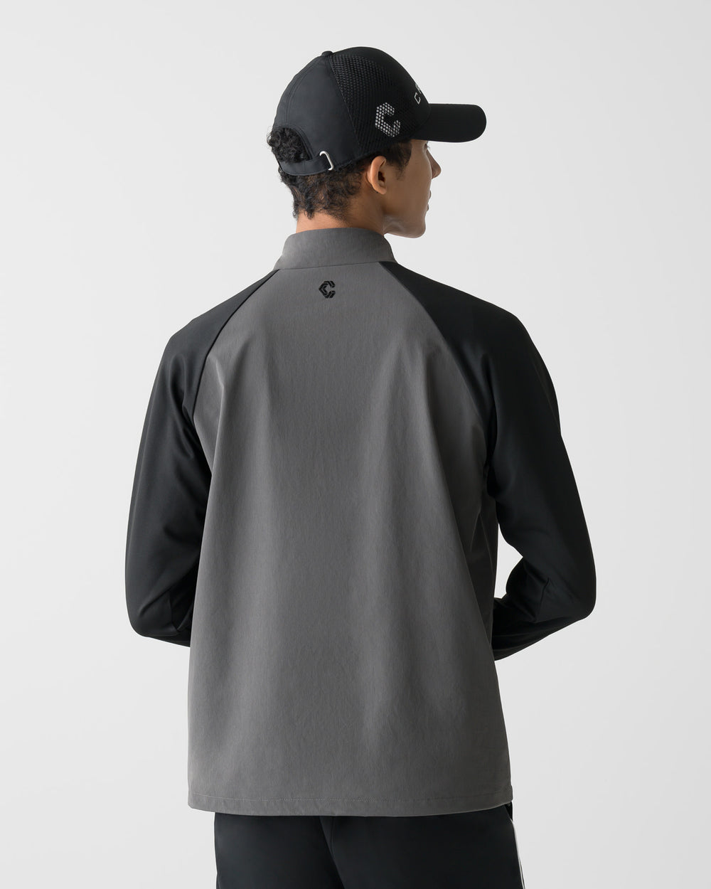 CRONOS BLACK HALF ZIP L/S MOCK NECK【GRAY】