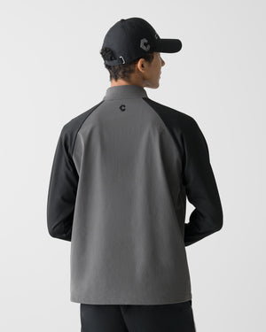 CRONOS BLACK HALF ZIP L/S MOCK NECK【GRAY】