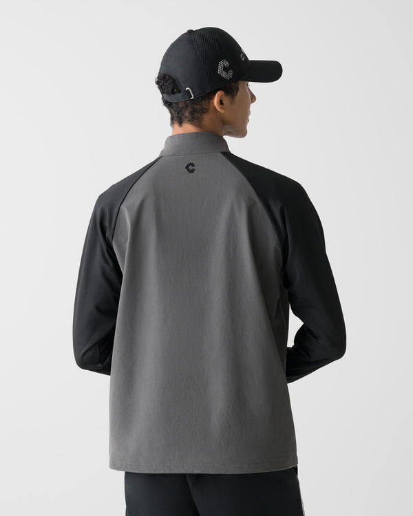 CRONOS BLACK HALF ZIP L/S MOCK NECK【GRAY】