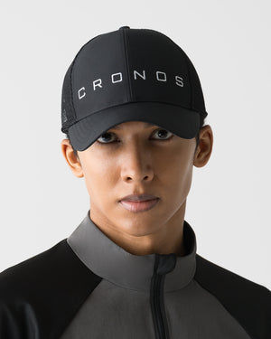 【unisex】CRONOS BLACK TWILL MESH CAP【BLACK】