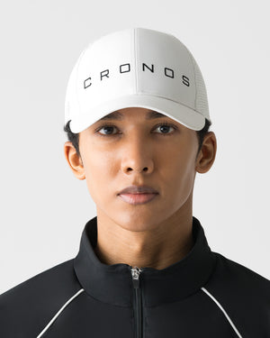 【unisex】CRONOS BLACK TWILL MESH CAP【WHITE】