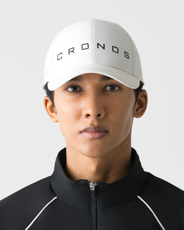 【unisex】CRONOS BLACK TWILL MESH CAP【WHITE】