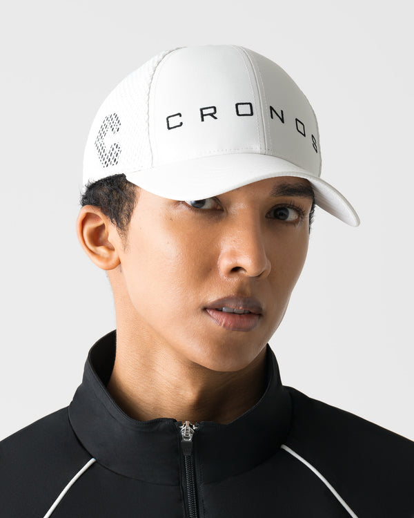 【unisex】CRONOS BLACK TWILL MESH CAP【WHITE】