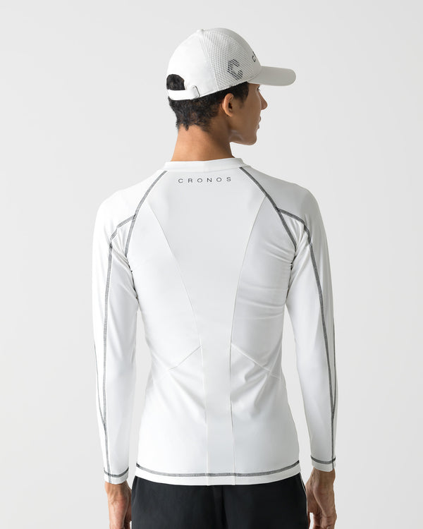 CRONOS BLACK BRUSHED MOCK NECK【WHITE】