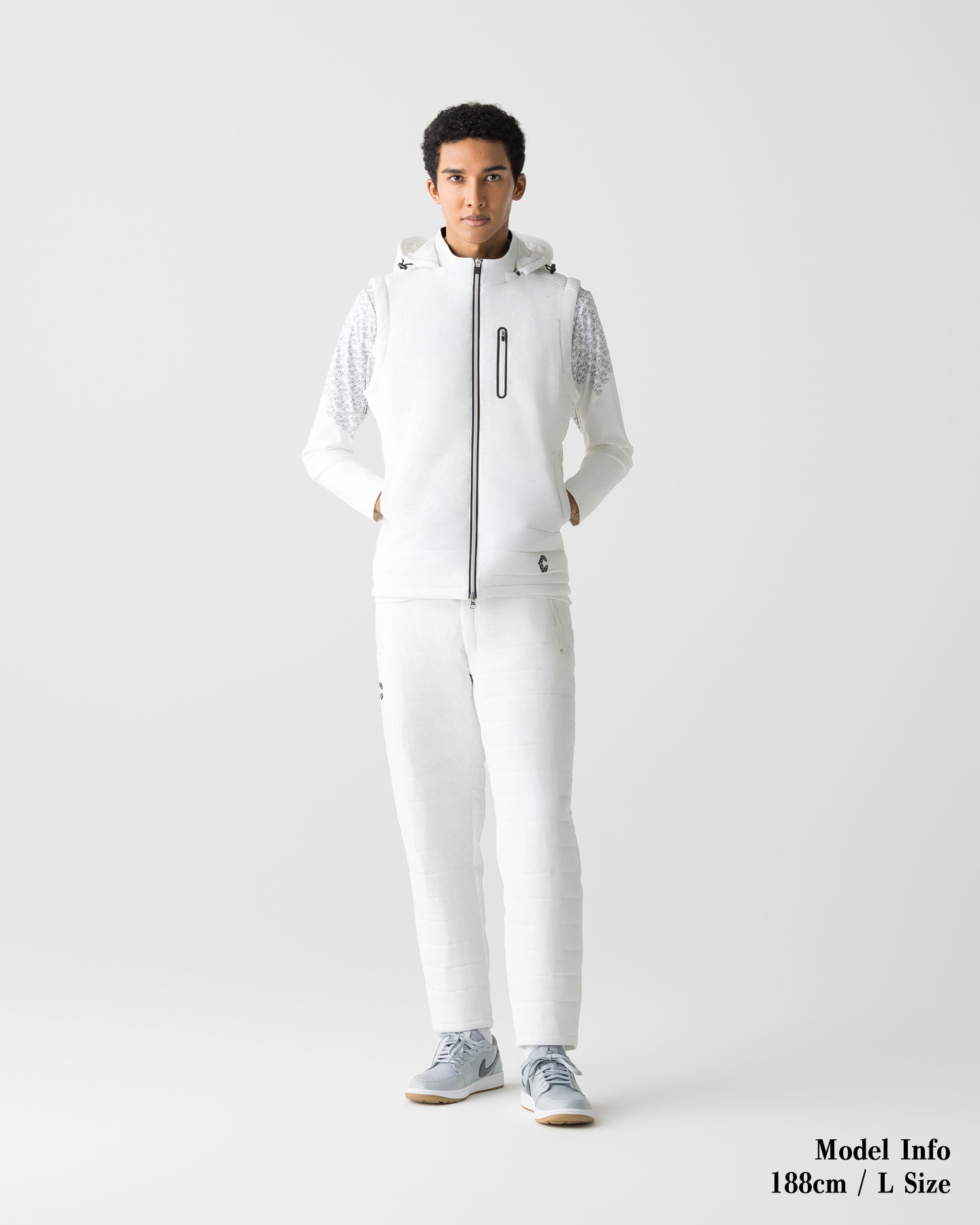 CRONOS BLACK WARM STRETCH PANTS【WHITE】