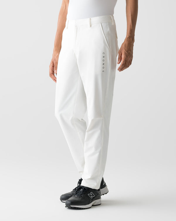 CRONOS BLACK STRETCH SLACKS PANTS【WHITE】