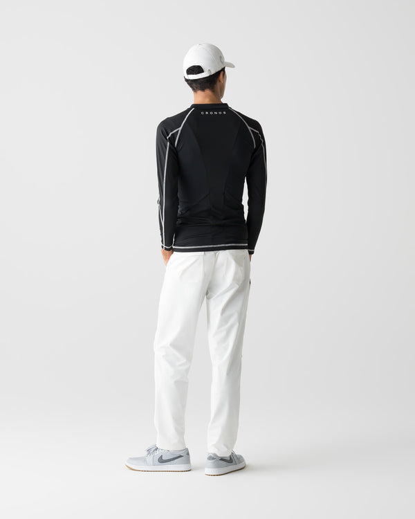CRONOS BLACK BRUSHED MOCK NECK【BLACK】