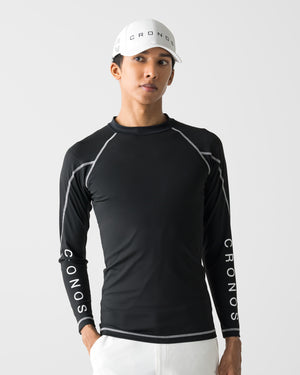 CRONOS BLACK BRUSHED MOCK NECK【BLACK】
