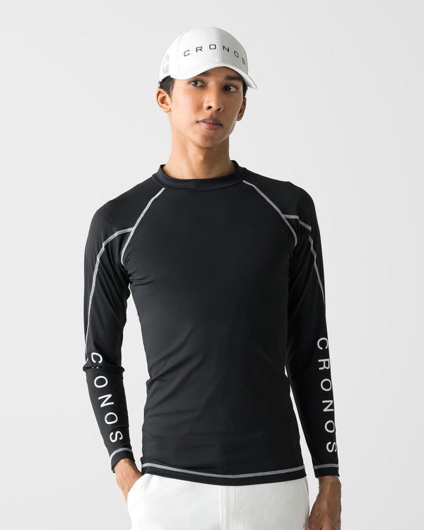 CRONOS BLACK BRUSHED MOCK NECK【BLACK】