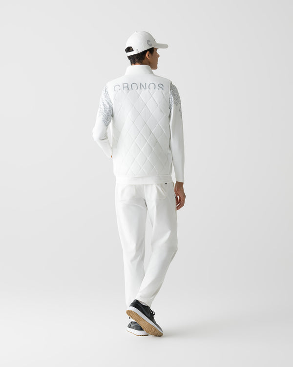 CRONOS BLACK STRETCH SLACKS PANTS【WHITE】