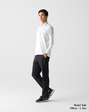 CRONOS BLACK C REPEAT L/S POLO【WHITE】