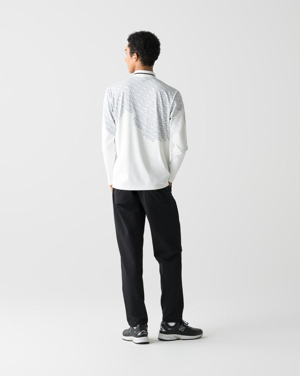 CRONOS BLACK C REPEAT L/S POLO【WHITE】