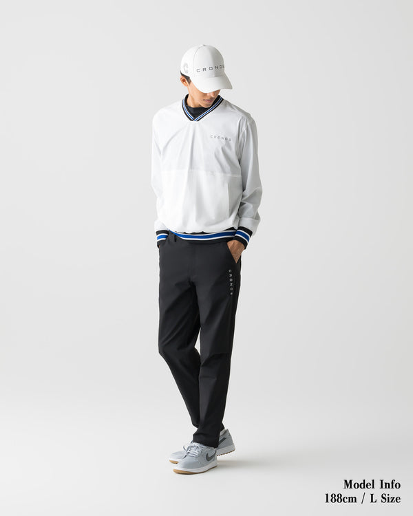 CRONOS BLACK STRETCH SLACKS【BLACK】