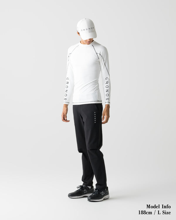 CRONOS BLACK STRETCH SLACKS【BLACK】