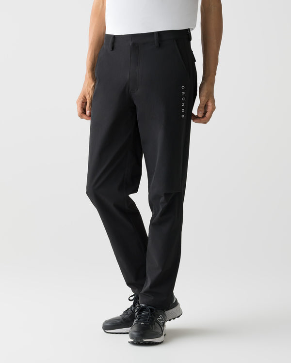 CRONOS BLACK STRETCH SLACKS PANTS【BLACK】