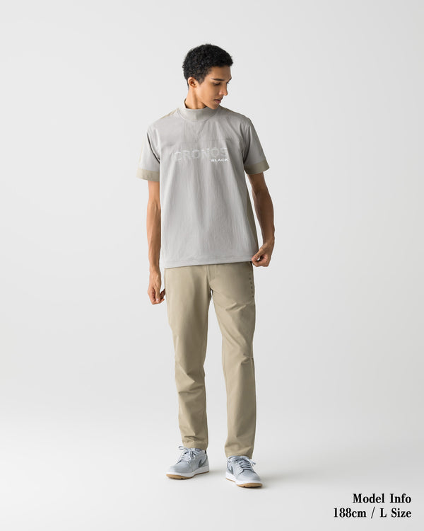CRONOS BLACK PANEL LINE MOCK NECK【GRAY】