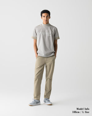 CRONOS BLACK PANEL LINE MOCK NECK【GRAY】