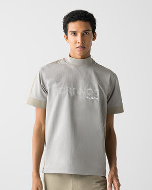 CRONOS BLACK PANEL LINE MOCK NECK【GRAY】