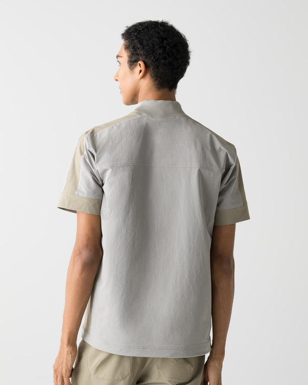 CRONOS BLACK PANEL LINE MOCK NECK【GRAY】