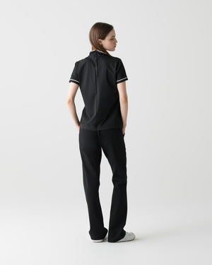 CRONOS BLACK WOMEN ZIP MOCK NECK TEE【BLACK】