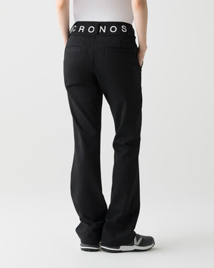 CRONOS BLACK WOMEN METAL BUTTON LONG PANTS【BLACK】