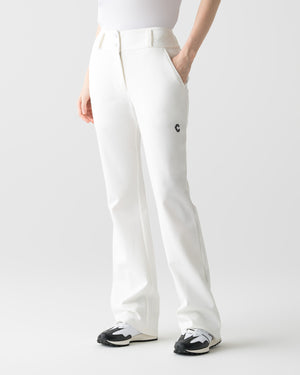CRONOS BLACK WOMEN METAL BUTTON LONG PANTS【WHITE】
