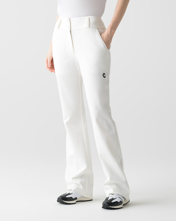 CRONOS BLACK WOMEN METAL BUTTON LONG PANTS【WHITE】