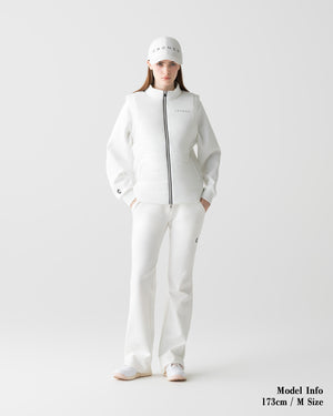 CRONOS BLACK WOMEN'S METAL BUTTON LONG PANTS【WHITE】
