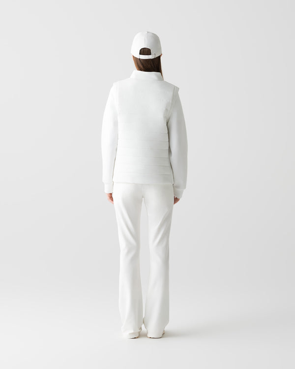 CRONOS BLACK WOMEN METAL BUTTON LONG PANTS【WHITE】