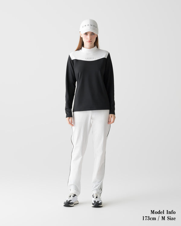 CRONOS BLACK WOMEN THERMAL MOCK NECK【WHITE】