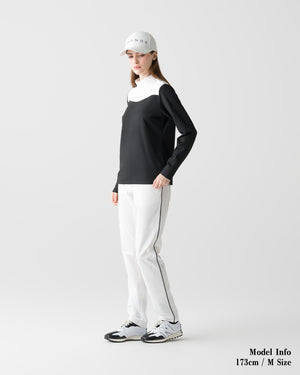 CRONOS BLACK WOMEN THERMAL MOCK NECK【WHITE】
