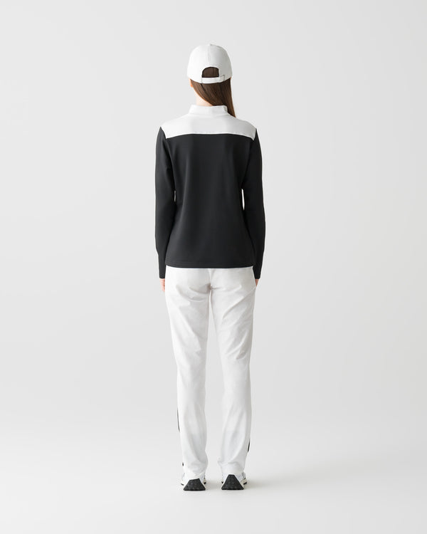 CRONOS BLACK WOMEN BACK ELASTIC LONG PANTS【WHITE】