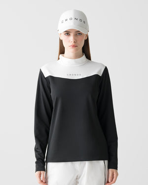 CRONOS BLACK WOMEN THERMAL MOCK NECK【BLACK】