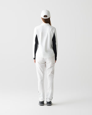 CRONOS BLACK WOMEN FITTED LONG SLEEVE POLO【WHITE】