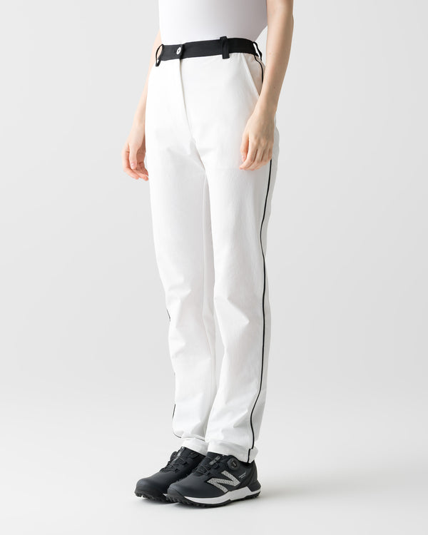 CRONOS BLACK WOMEN BACK ELASTIC LONG PANTS【WHITE】