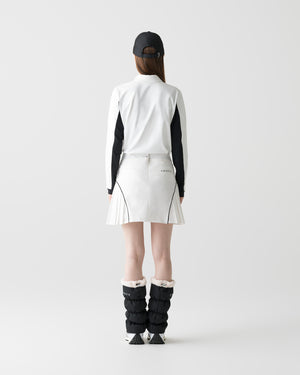 CRONOS BLACK WOMEN FITTED LONG SLEEVE POLO【WHITE】