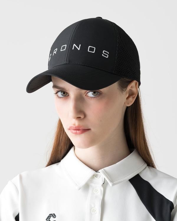 【unisex】CRONOS BLACK TWILL MESH CAP【BLACK】