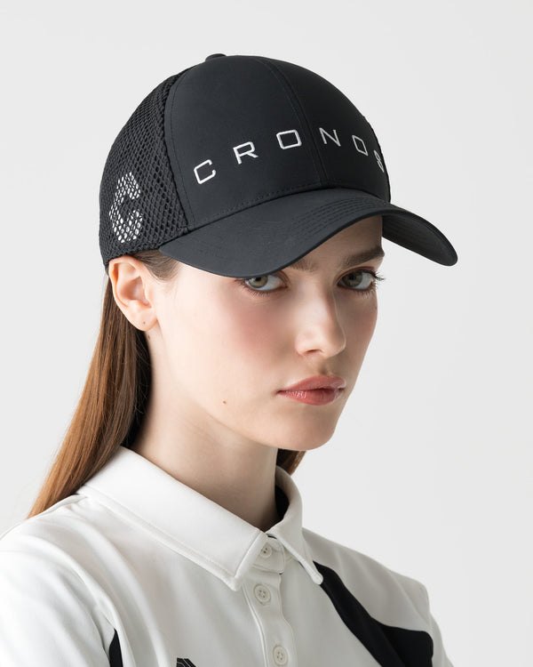 【unisex】CRONOS BLACK TWILL MESH CAP【BLACK】