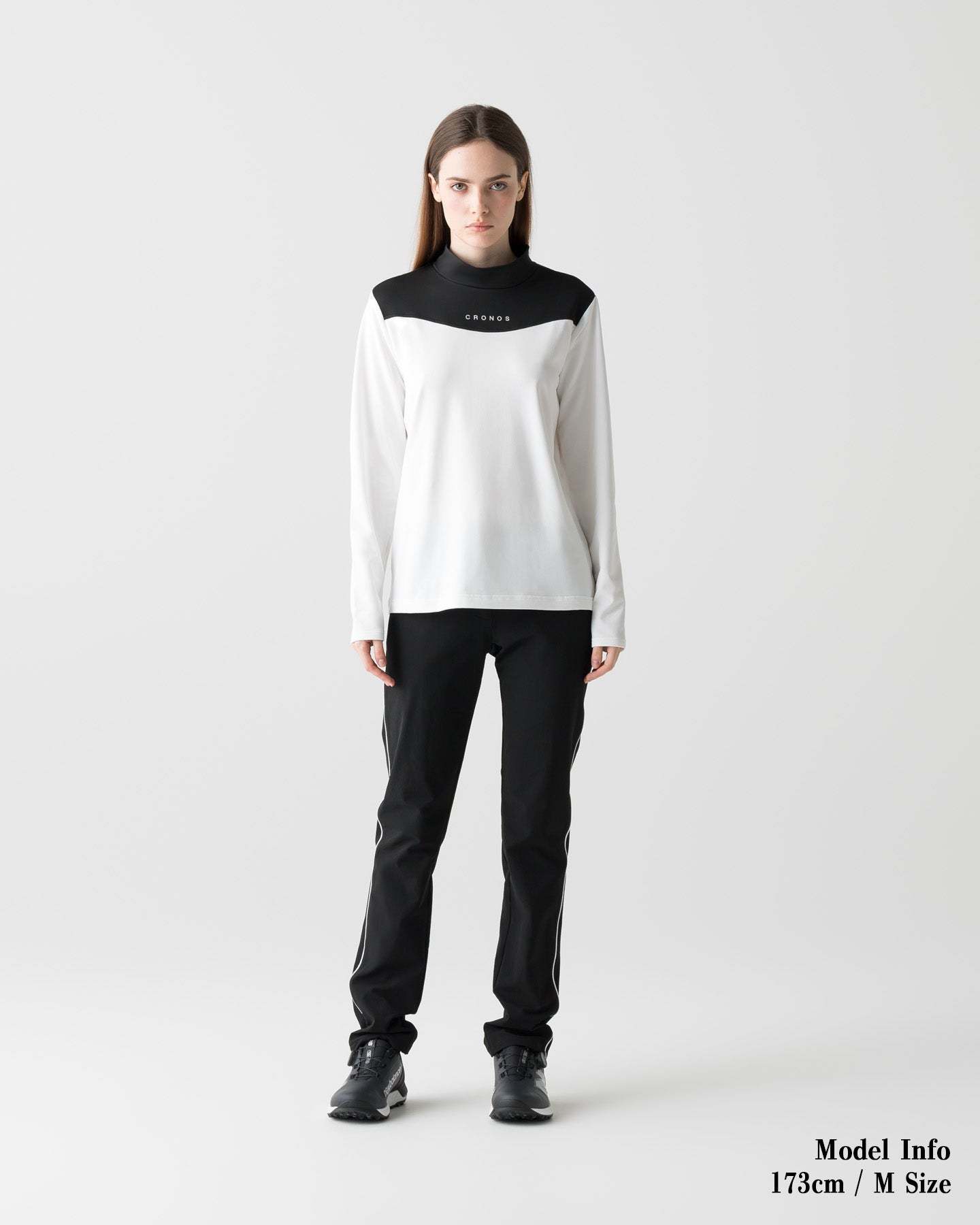 CRONOS BLACK WOMEN THERMAL MOCK NECK【WHITE】