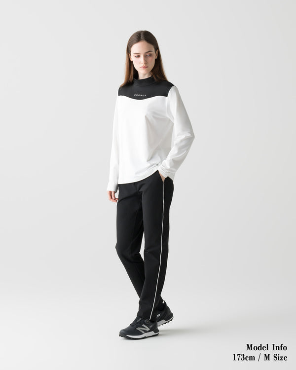 CRONOS BLACK WOMEN'S THERMAL MOCK NECK 【WHITE】