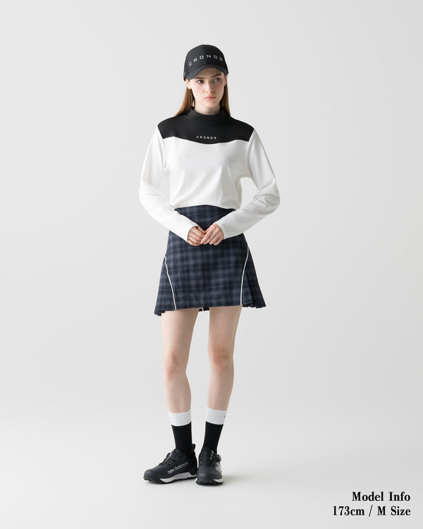 CRONOS BLACK WOMEN'S THERMAL MOCK NECK 【WHITE】