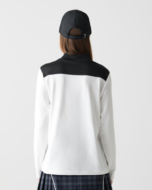 CRONOS BLACK WOMEN THERMAL MOCK NECK【WHITE】