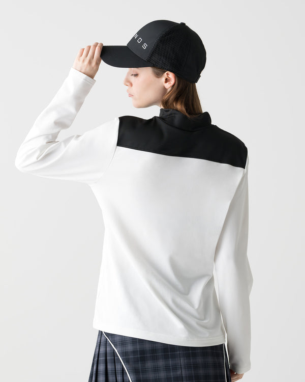 CRONOS BLACK WOMEN THERMAL MOCK NECK【WHITE】