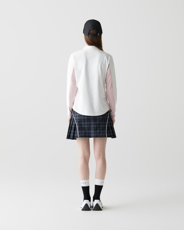 CRONOS BLACK WOMEN FITTED LONG SLEEVE POLO【PINK】