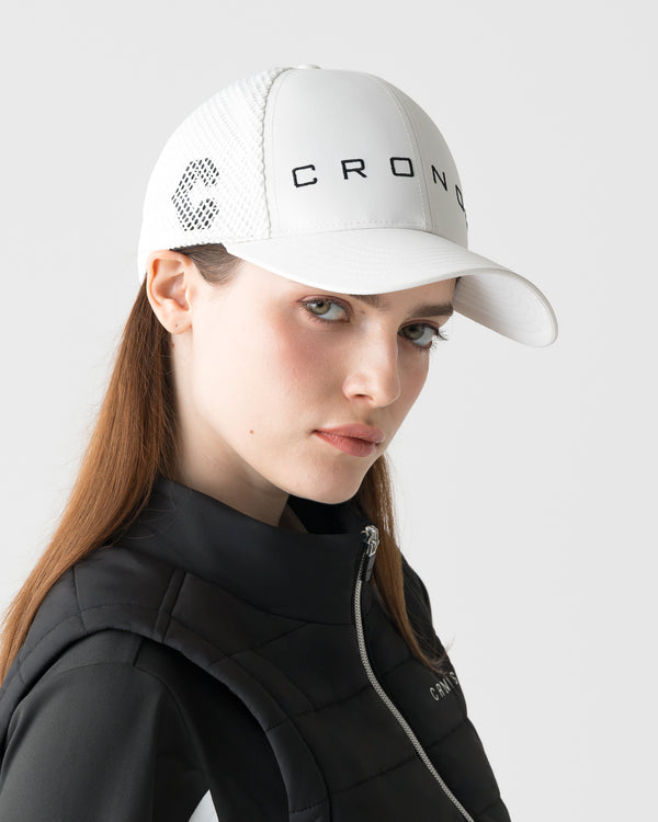 【unisex】CRONOS BLACK TWILL MESH CAP【WHITE】