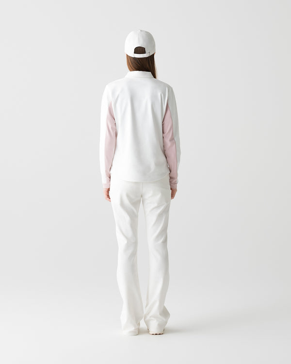 CRONOS BLACK WOMEN FITTED LONG SLEEVE POLO【PINK】